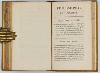 Philosophie Zoologique, ou Exposition des Considérations Relatives à l'Histoire Naturelle des Animaux.