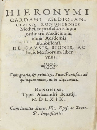 Item #003510 De causis, signis, ac locis morborum, liber unus. Girolamo CARDANO