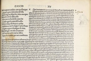 La Comedia, with the commentary of Christophoro Landino. Comento di christophoro Landino fiorentino sopra la comedia di Danthe alighieri poeta fiorentino.