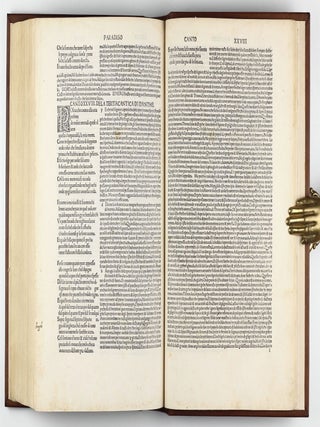 La Comedia, with the commentary of Christophoro Landino. Comento di christophoro Landino fiorentino sopra la comedia di Danthe alighieri poeta fiorentino.