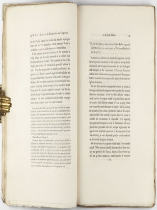 The Bakerian Lecture, on some New Phenomena of Chemical Changes produced by Electricity, particularly the Decomposition of the Fixed Alkalies, and the Exhibition of the New Substances which constitute their Bases; and on the General Nature of Alkaline Bodies. In: Philosophical Transactions of the Royal Society of London for the Year 1808, Vol. 98, part I and II, pp. 1-44 + 333-470.