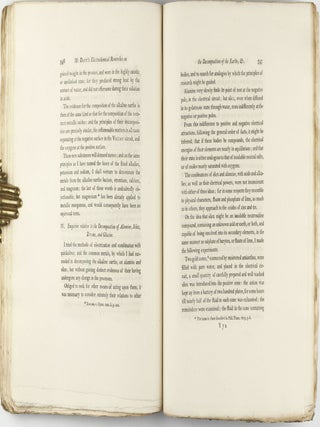 The Bakerian Lecture, on some New Phenomena of Chemical Changes produced by Electricity, particularly the Decomposition of the Fixed Alkalies, and the Exhibition of the New Substances which constitute their Bases; and on the General Nature of Alkaline Bodies. In: Philosophical Transactions of the Royal Society of London for the Year 1808, Vol. 98, part I and II, pp. 1-44 + 333-470.