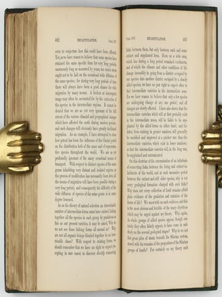 On the Origin of Species by Means of Natural Selection, or the Preservation of Favoured Races in the Struggle for Life. Second edition, second issue ('fifth thousand').