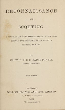 Item #003590 Reconnaissance and scouting: a practical course of instruction, in twenty plain...