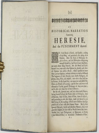 An Historical Narration concerning Heresie, and the Punishment thereof.