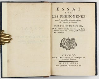 Essai sur les phénomènes relatifs aux disparitions périodiques de l'anneau de Saturne.