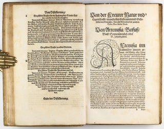 Distillierbuch der rechten Kunst, von Kreutern, Wurtzeln, Blumen, Samen, Früchten, unnd Gethier, ware Beschreibung unnd Abconterfaytung, wie man die Wasser davon bren(n)en, distillieren, halten und gebrauchen soll.