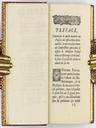 Pensées de M. Pascal sur la religion et sur quelques autres sujets, qui ont esté trouvées après sa mort parmy ses papiers.