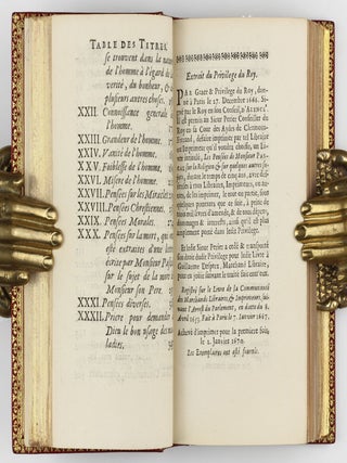 Pensées de M. Pascal sur la religion et sur quelques autres sujets, qui ont esté trouvées après sa mort parmy ses papiers.