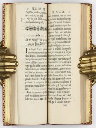 Pensées de M. Pascal sur la religion et sur quelques autres sujets, qui ont esté trouvées après sa mort parmy ses papiers.