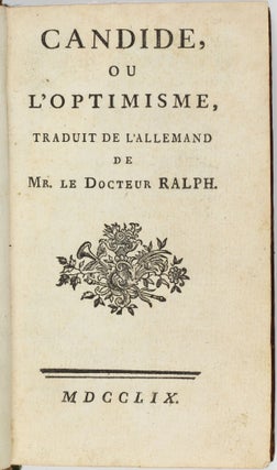 Item #003611 Candide, Ou l'optimisme, Traduit De l'allemand De Mr. Le Docteur Ralph. Francois...