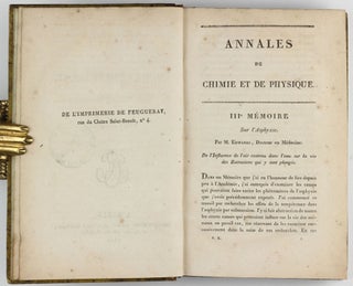 Mémoire sur l'action que les rayons de lumière polarisée exercent les uns sur les autres. In: Annales de Chimie et de Physique, Ser. 2, vol. 10, pp. 288-305.