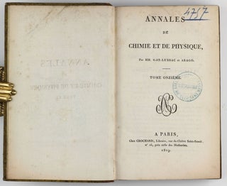 Memoire sur la diffraction de la lumiere - Théorie de la diffraction / Suite du memoire sur la diffraction de la lumiere. In: Annales de Chimie et de Physique, Vol. XI, pp. 246-296 and 337-378, 1 folding engraved plate.