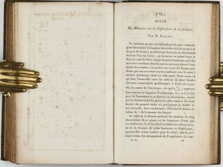 Memoire sur la diffraction de la lumiere - Théorie de la diffraction / Suite du memoire sur la diffraction de la lumiere. In: Annales de Chimie et de Physique, Vol. XI, pp. 246-296 and 337-378, 1 folding engraved plate.