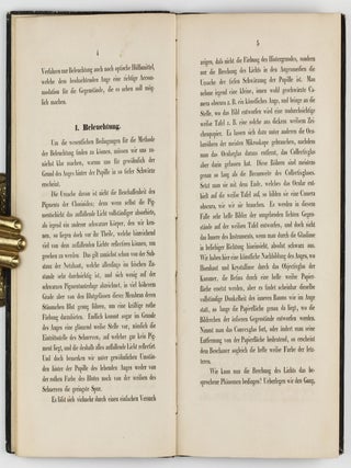 Beschreibung eines Augen-Spiegels zur Untersuchung der Netzhaut im lebenden Auge.