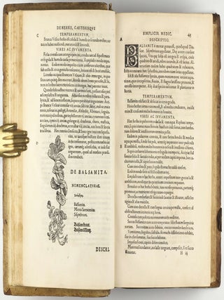 Botanicon, continens herbarum, aliorumque simplicium, quorum usus in Medicinis est, descriptiones, & iconas ad vivum Effigiatas; ex praecipuis tam Grecis quàm Latinis Authoribus iam recens concinnatum. Additis etiam, quae Neotericorum observationes & experientiae vel comprobarunt denuo, uel nuper invenerunt. . . / De Medicinali Materia Libri Sex, Ioanne Ruellio Suessionensi interprete. Singulis cum stirpium, tum animantium. Accesserunt priori editioni, Valerii Cordi Simesusii annotationes doctissimae . Euricii Cordi Simesusii iudicium de Herbis & Simplicibus Medicinae. Remedia morborum, miro ordine complectitur. . .