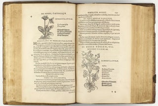 Botanicon, continens herbarum, aliorumque simplicium, quorum usus in Medicinis est, descriptiones, & iconas ad vivum Effigiatas; ex praecipuis tam Grecis quàm Latinis Authoribus iam recens concinnatum. Additis etiam, quae Neotericorum observationes & experientiae vel comprobarunt denuo, uel nuper invenerunt. . . / De Medicinali Materia Libri Sex, Ioanne Ruellio Suessionensi interprete. Singulis cum stirpium, tum animantium. Accesserunt priori editioni, Valerii Cordi Simesusii annotationes doctissimae . Euricii Cordi Simesusii iudicium de Herbis & Simplicibus Medicinae. Remedia morborum, miro ordine complectitur. . .