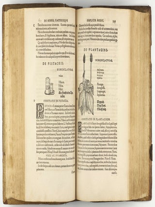 Botanicon, continens herbarum, aliorumque simplicium, quorum usus in Medicinis est, descriptiones, & iconas ad vivum Effigiatas; ex praecipuis tam Grecis quàm Latinis Authoribus iam recens concinnatum. Additis etiam, quae Neotericorum observationes & experientiae vel comprobarunt denuo, uel nuper invenerunt. . . / De Medicinali Materia Libri Sex, Ioanne Ruellio Suessionensi interprete. Singulis cum stirpium, tum animantium. Accesserunt priori editioni, Valerii Cordi Simesusii annotationes doctissimae . Euricii Cordi Simesusii iudicium de Herbis & Simplicibus Medicinae. Remedia morborum, miro ordine complectitur. . .