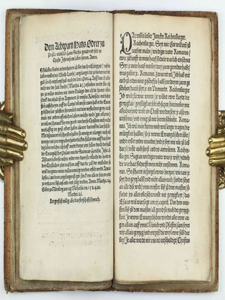 Die Wittenbergisch Nachtigall, Die man yetz höret vberall. Ich sage eüch wo diese schweygen so werden die stain schreyen Luce / Disputation zwischen einem Chorherren und Schuchmacher darin das wort gottes unnd ein recht Christlich wesen verfochten würt / Eyn Gesprech von den Scheynwercken der Gaystlichen, und iren gelübdten, damit sy zuverlesterung des bluts Christi vermaynen selig zuwerden / Eyn Gesprech eynes Evangelischen Christen mit einem Lutherischen, darin der Ergerlich wandel etlicher, die sich Lutherisch nennen, angezeigt und brüderlich gestrafft wird / Ein Dialogus, des inhalt, ein argument der Roemischen, wider das Christlich heüflein, den Geytz, auch ander offenlich laster etc. betreffend.