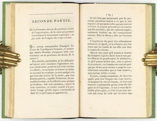 Recherches sur l'organisation des corps vivans (sic) et particulièrement sur son origine, sur la cause de son développement et des progrès de sa composition... Précédé du Discours d'ouverture du Cours de Zoologie donné dans le Muséum d'histoire naturelle, l'an X de la République.