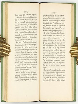 Recherches sur l'organisation des corps vivans (sic) et particulièrement sur son origine, sur la cause de son développement et des progrès de sa composition... Précédé du Discours d'ouverture du Cours de Zoologie donné dans le Muséum d'histoire naturelle, l'an X de la République.
