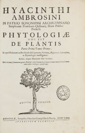 Item #003690 Phytologiae; hoc est De Plantis partis primae tomus primus. (all published)....