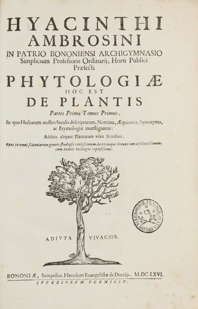 Item #003690 Phytologiae; hoc est De Plantis partis primae tomus primus. (all published). Giacinto AMBROSINI.