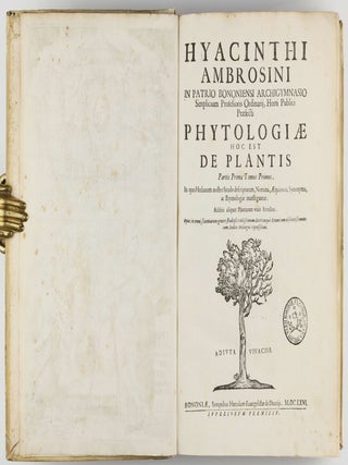 Phytologiae; hoc est De Plantis partis primae tomus primus. (all published).