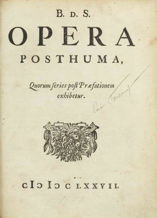 Item #003713 Opera posthuma [Compendium grammatices linguae hebraeae]. Baruch de SPINOZA