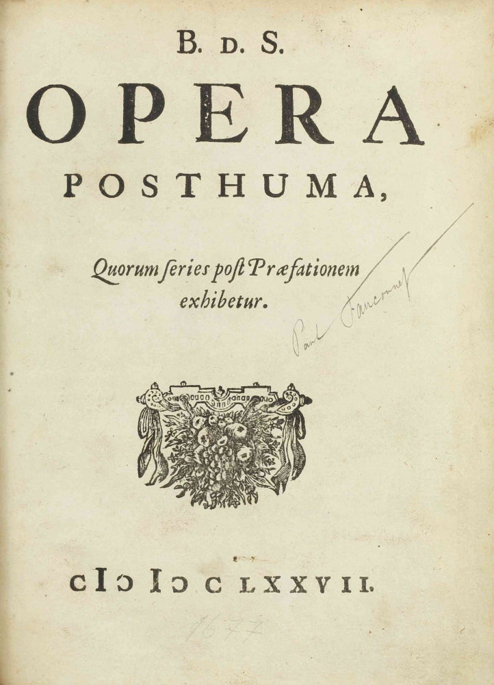 Item #003713 Opera posthuma [Compendium grammatices linguae hebraeae]. Baruch de SPINOZA.