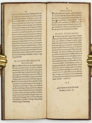 Trois traitez de la philosophie naturelle non encore imprimez : scavoir Le secret livre du tres-ancien philosophe Artephius, traitant de l'art occulte et transmutation metallique, Latin Francois : plus Les figures hierogliphiques de Nicolas Flamel ainsi qu'il les a mises en la quatriesme arche qu'il a bastie au Cimitiere des Innocens á Paris, entrant par la grande porte de la rué S. Denys, & prenant la main droite, avec l'explication d'icelles par iceluy Flamel ; ensemble, Le vray livre du docte Synesius Abbé grec, tiré de la bibliotheque de l'empereur sur le mesme subiect...