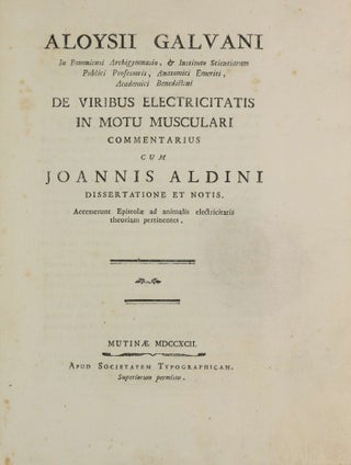 Item #003732 De viribus electricitatis in motu musculari commentarius cum Joannis Aldini...