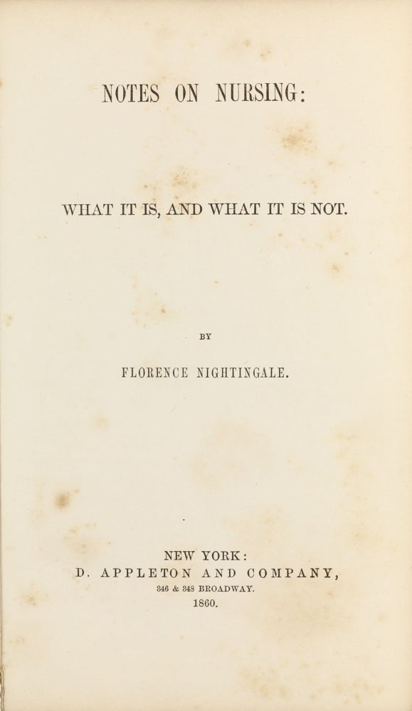 Item #003744 Notes on Nursing: What it is, and what it is not. Florence NIGHTINGALE.