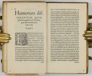 De vacuandi ratione liber / De nutrimentis, ad Baillyum, libri tres.