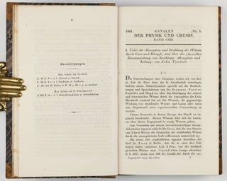 Chemische Analyse durch Spectralbeobachtungen. (Erste-) Zweite Abhandlung. In: Annalen der Physik und Chemie, vol. 110, pp. 161-89, plates V, VI + vol. 113, pp. 337-81, plates III, V, VIII.
