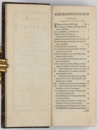 Astronomisches Jahrbuch für die Jahre 1786 bis 1803. Consecutive run of 16 volumes, 4 supplements, 1 index volume and 1 volume of "Erläuterungen" bound in 12 volumes.