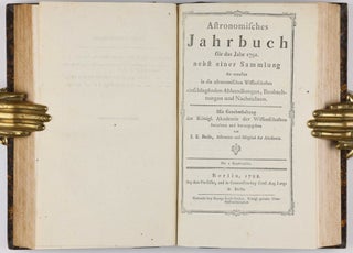Astronomisches Jahrbuch für die Jahre 1786 bis 1803. Consecutive run of 16 volumes, 4 supplements, 1 index volume and 1 volume of "Erläuterungen" bound in 12 volumes.