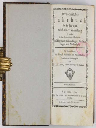Astronomisches Jahrbuch für die Jahre 1786 bis 1803. Consecutive run of 16 volumes, 4 supplements, 1 index volume and 1 volume of "Erläuterungen" bound in 12 volumes.