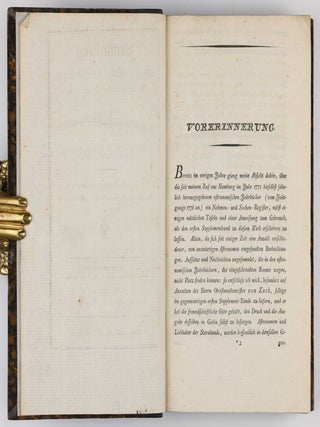 Astronomisches Jahrbuch für die Jahre 1786 bis 1803. Consecutive run of 16 volumes, 4 supplements, 1 index volume and 1 volume of "Erläuterungen" bound in 12 volumes.