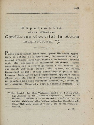 Item #003816 Experimenta circa effectum conflictus elecrici in acum magneticam. In: Journal für...
