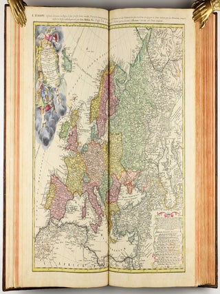 Homannischer Atlas von Hundert Landkarten darinne die Erdkugel mit allen ihren Theilen geographisch vorgestellet und nach dem Unterschied der Reiche und Staaten deutlich illuminiret worden. Nebst einer Einleitung in die mathematische, natürliche und historische Geographie.