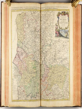 Homannischer Atlas von Hundert Landkarten darinne die Erdkugel mit allen ihren Theilen geographisch vorgestellet und nach dem Unterschied der Reiche und Staaten deutlich illuminiret worden. Nebst einer Einleitung in die mathematische, natürliche und historische Geographie.