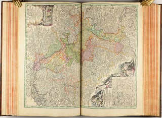 Homannischer Atlas von Hundert Landkarten darinne die Erdkugel mit allen ihren Theilen geographisch vorgestellet und nach dem Unterschied der Reiche und Staaten deutlich illuminiret worden. Nebst einer Einleitung in die mathematische, natürliche und historische Geographie.