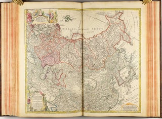 Homannischer Atlas von Hundert Landkarten darinne die Erdkugel mit allen ihren Theilen geographisch vorgestellet und nach dem Unterschied der Reiche und Staaten deutlich illuminiret worden. Nebst einer Einleitung in die mathematische, natürliche und historische Geographie.