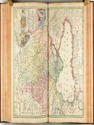 Homannischer Atlas von Hundert Landkarten darinne die Erdkugel mit allen ihren Theilen geographisch vorgestellet und nach dem Unterschied der Reiche und Staaten deutlich illuminiret worden. Nebst einer Einleitung in die mathematische, natürliche und historische Geographie.