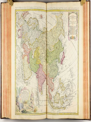 Homannischer Atlas von Hundert Landkarten darinne die Erdkugel mit allen ihren Theilen geographisch vorgestellet und nach dem Unterschied der Reiche und Staaten deutlich illuminiret worden. Nebst einer Einleitung in die mathematische, natürliche und historische Geographie.