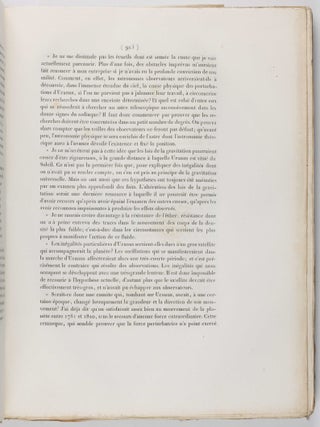 Recherches sur le mouvements d'Uranus. In: Comptes Rendus Hebdomadaires des Séances de l'Académie des Sciences, Vol. XXII, no. 22, June 1846, pp. 907-918.