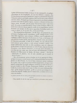 Recherches sur le mouvements d'Uranus. In: Comptes Rendus Hebdomadaires des Séances de l'Académie des Sciences, Vol. XXII, no. 22, June 1846, pp. 907-918.