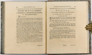Opera omnia, nunc primum collecta, in classes distributa, praefationibus & indicibus exornata, studio L. Dutens.