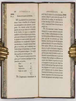 Des Pierres Tombées du Ciel, ou Lithologie Atmospherique, Présentant La Marche et l'Etat actuel de la Science, sur le Phénomène des Pierres de foudre, Pluies de pierres, Pierres tombées du ciel, etc.; plusieurs Observations inédites, communiquées par MM. Pictet, Sage, Darcet et Vauquelin; avec un Essai de Théorie sur la formation de ces Pierres.